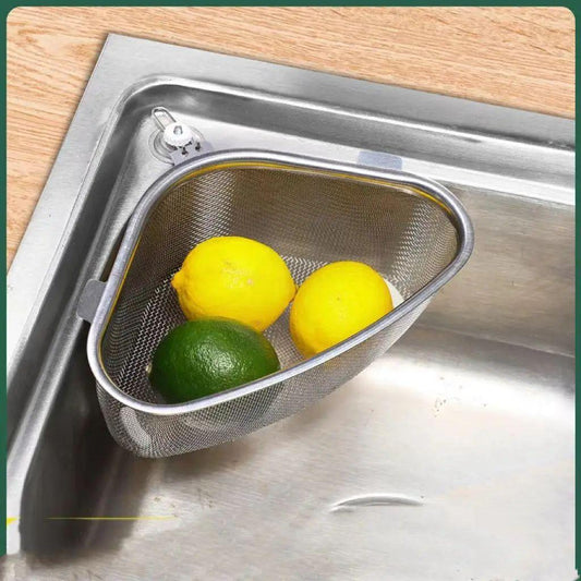 Stainless steel sink drain basket Kitchen triangle filter net basket fruit and vegetable storage dra